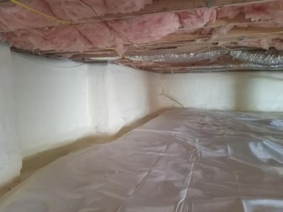 Crawl space encapsulation with closed-cell spray foam for Roof Leak Repair in Fairview Park